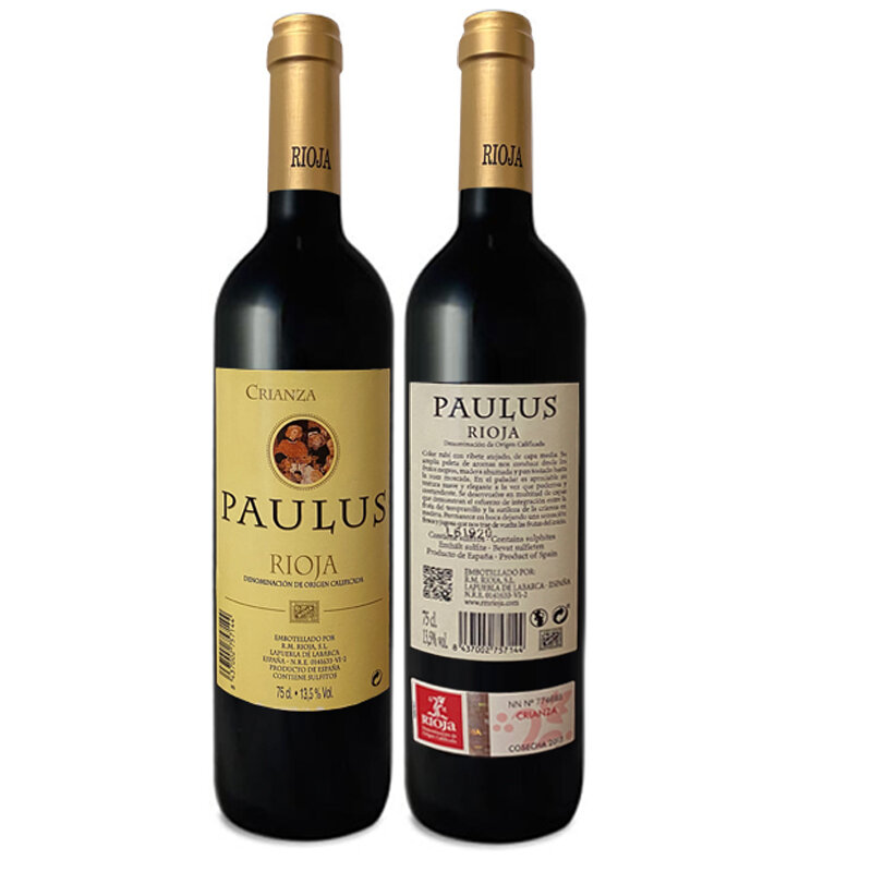 Бутылки Paulus Rioja для красного вина, 6x750 мл, всего 4500 мл