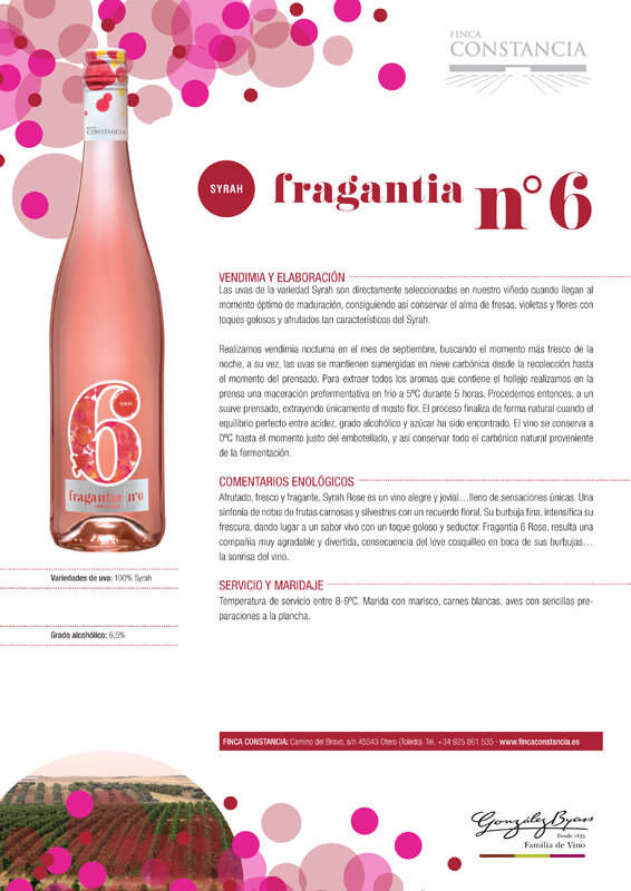 Rosé Fragantia-กุหลาบ-Castile Land ไวน์-กล่อง6ขวด750 Ml-การจัดส่งจากสเปน-ไวน์-สีชมพู