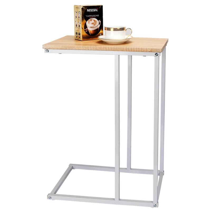 Multifunctional Home End Table Side Table Furniture Coffee Table for Coffee Laptop with Metal Frame Nightstand Table Living Room
