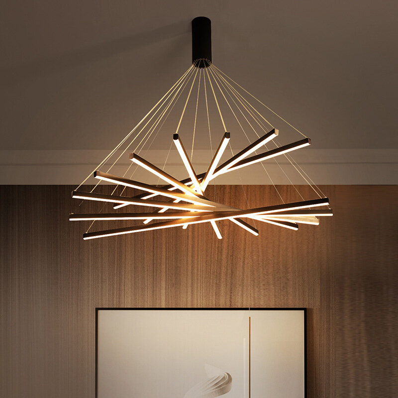 Lámpara de techo de aluminio para sala de estar, candelabro LED dúplex moderno, de grado superior, para comedor, Loft y dormitorio