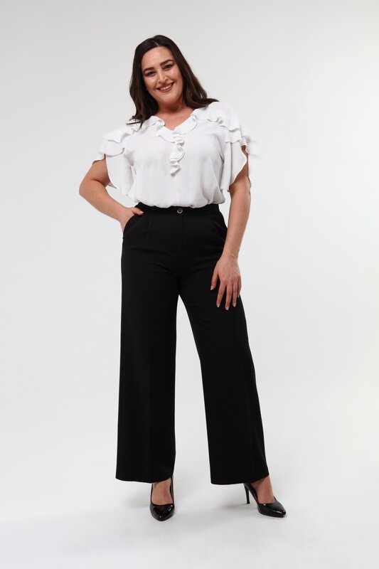 Nowy sezon moda Plus rozmiar wysokiej talii boczny zamek błyskawiczny spodnie miękka elastyczna tkanina