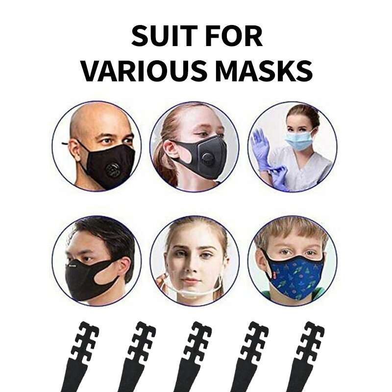 Protège-oreilles pour masques, couleurs assorties, boucles métalliques, support adaptateur, crochet de protection