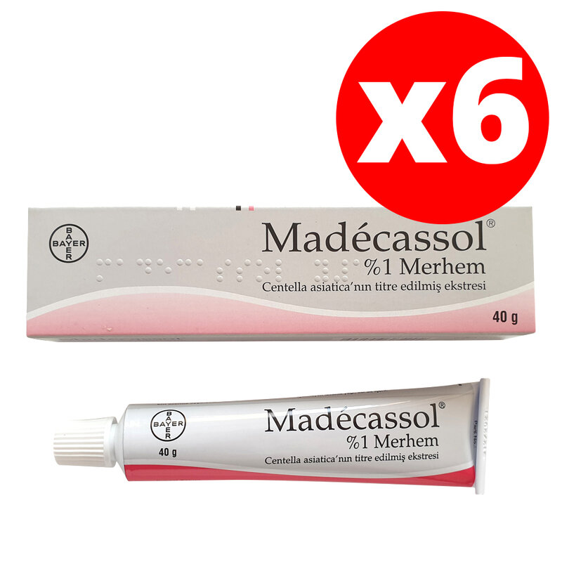 Madecassol Cream 1% 40 GR - Used in Treatment of Scar Injury, Burn, Acne, Wrinkle - 6 PACK