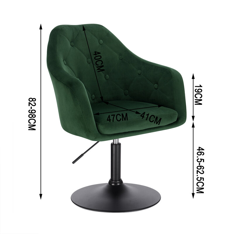 WOLTU-silla giratoria de terciopelo y cuero para Bar, asiento acolchado con reposabrazos y respaldo, altura ajustable, 1 unidad