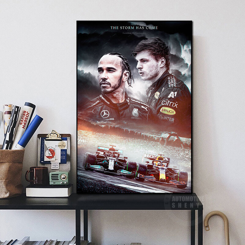 Affiche de Champion du monde Mclaren, F1 Formula The Storm Is Come, décoration artistique, peinture, toile murale de salle de Bar