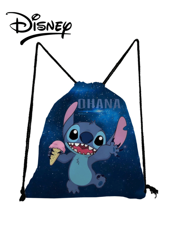 Сумки на шнурке Disney, детский многоразовый мини-рюкзак с мультяшным рисунком Лило, дорожная сумка для хранения, повседневный портативный ранец для плавания и йоги