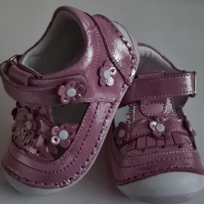 Pappikids modelo (015) meninas primeiro passo sapatos de couro ortopédico