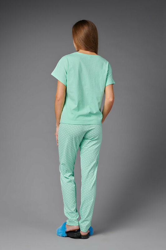 Atoff home pajamas female ZHP 026 (mint/pink with peas)