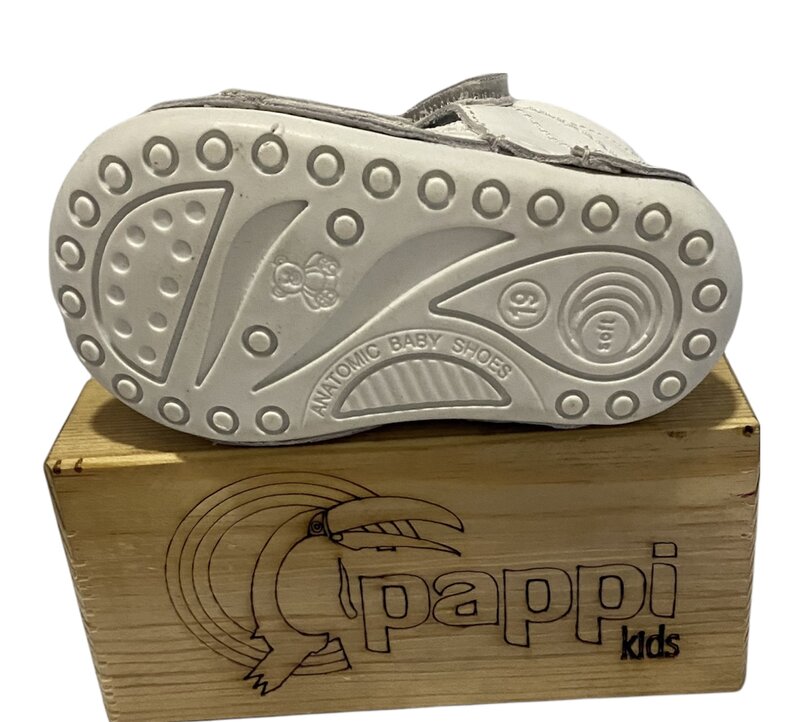 Pappikids modelo (0152) meninas primeiro passo sapatos de couro ortopédico