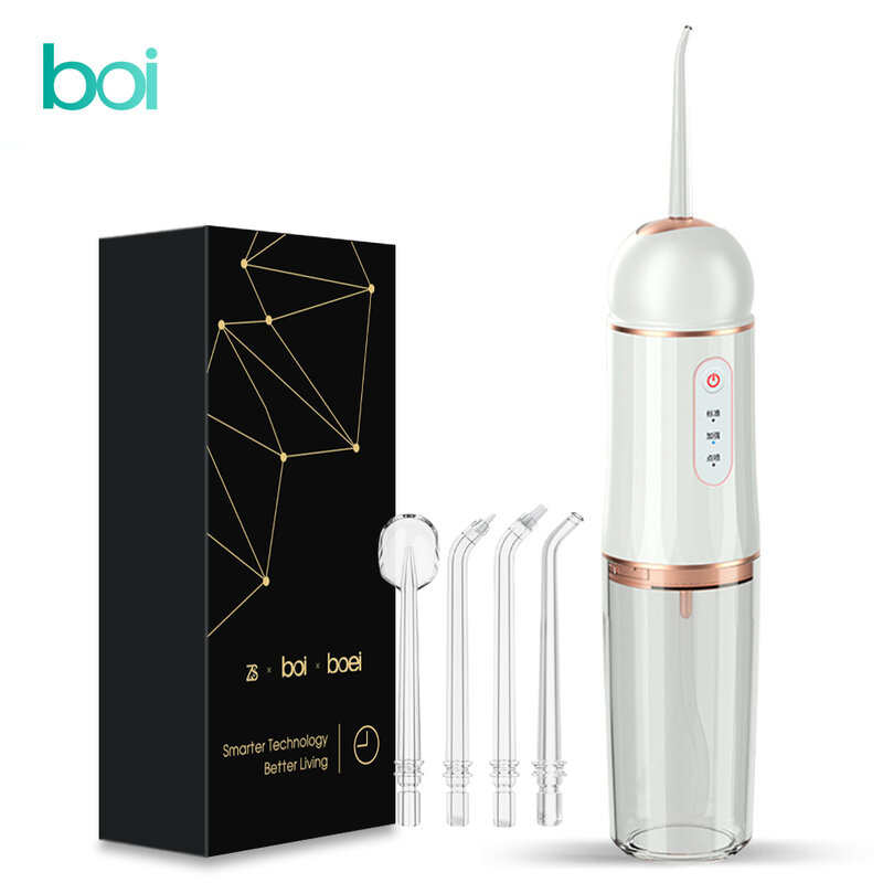 Boi ipx7 bocal escondido inteligente elétrica irrigador oral grande capacidade removível tanque de água dentes branqueamento dental floss cleaner
