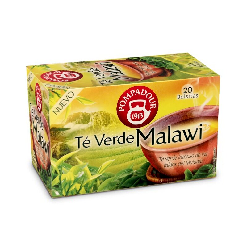 Chá verde multinacional malawi, 20 sacos pompadour