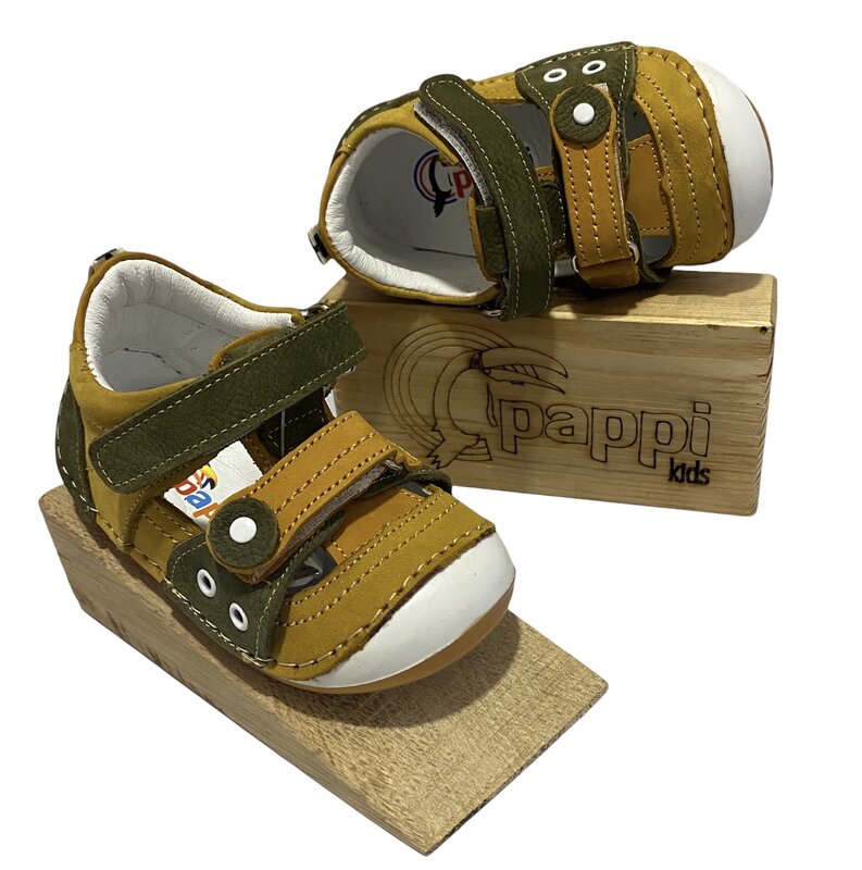 Pappikids-zapatos ortopédicos de cuero para niño, modelo (0133)