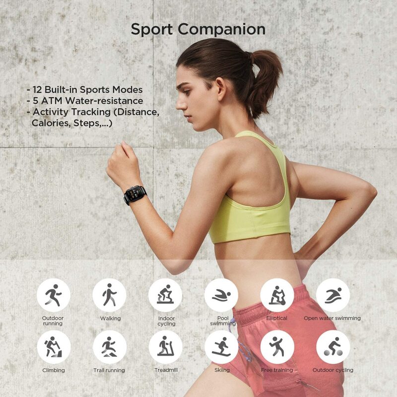 Smart watch impermeabile Amazfit GTS 2 fino a 5atm, schermo AMOLED, 11 modalità Sport, controllo della frequenza cardiaca