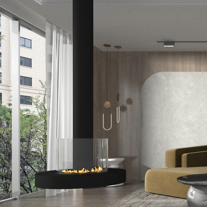 Chimenea decorativa de bioetanol, calentador llama de calor suspendido para techo, hogar, oficina, hotel, restaurante, estilo nórdico