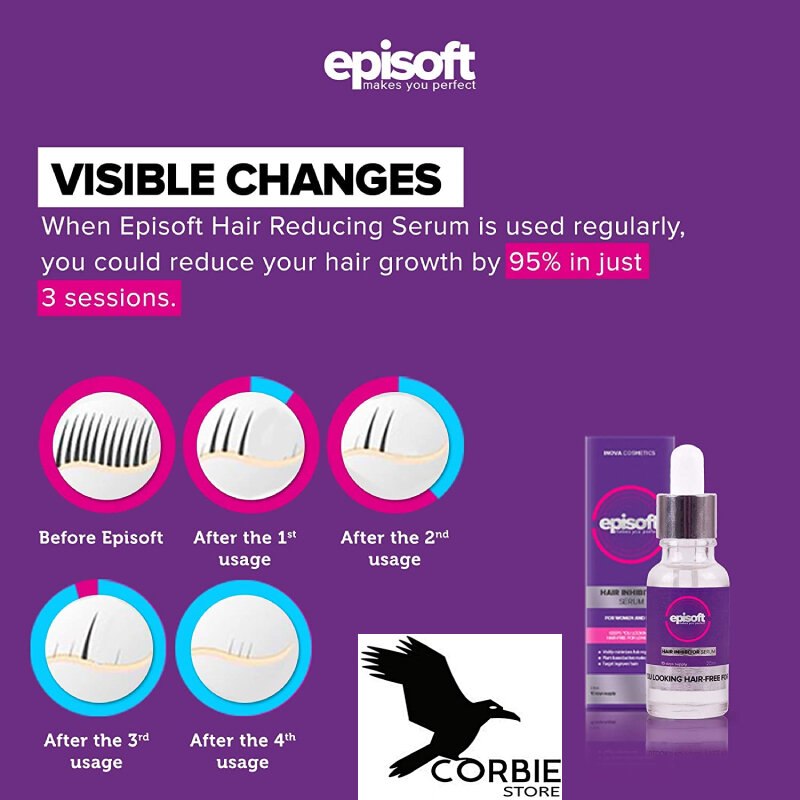 مثبط الشعر Episoft 100% مصل طبيعي تركيا 20 مللي جودة عالية