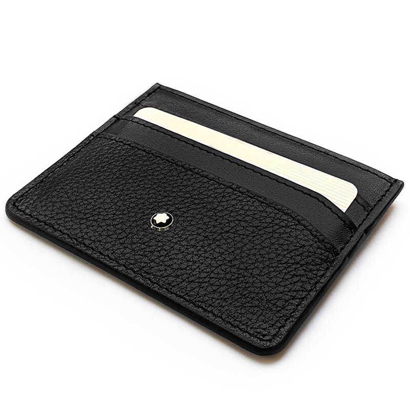 Billetera de cuero genuino de lujo de alta calidad, cartera con tarjetero, mini monedero de bolsillo para Mont Blanc