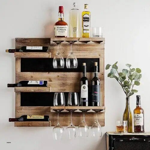 Estante de pared para vino, soporte para vino, Mini Bar, 70x70cm
