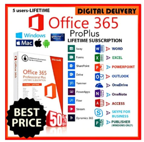 2021 Nеw Miсrоѕоft Office 365 Home & Business ฟรีตลอดกาลสำหรับ5 PC,แท็บเล็ตและโทรศัพท์✅100% Original✅100% ผู้ขายที่เชื่อถือได้