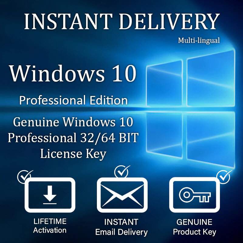 2021, Windows 10 Pro Key Ⓒ Win 32/64-Bit, полная версия, товар, шлюфт, код активации 30 сек