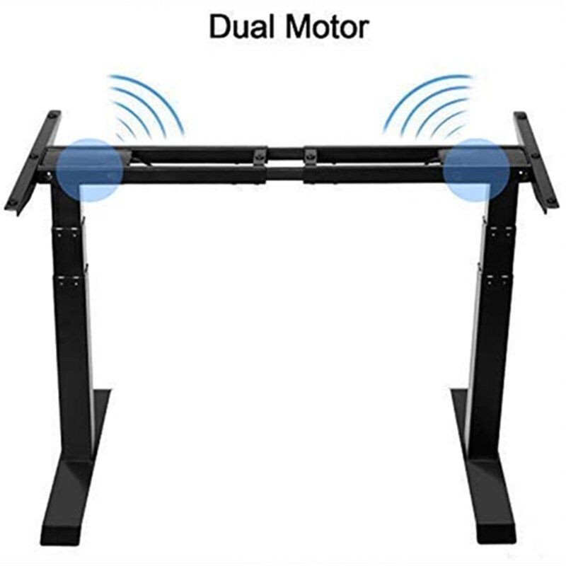Height Adjustable Electric Standing Desk Frame Dual Motor Stand Up Desk Frame Workstation with Memory Preset Button Controller