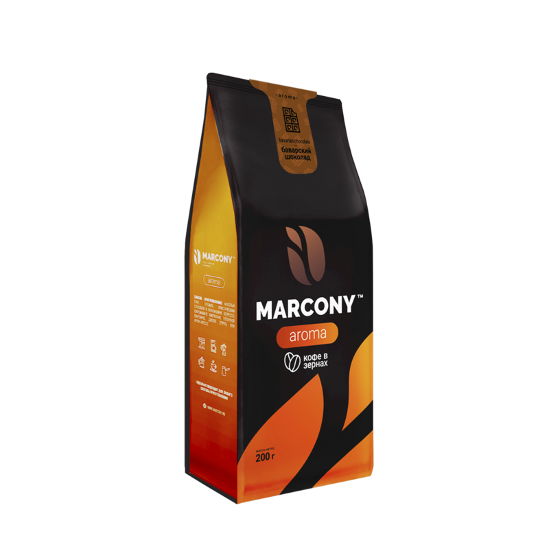 Coffee beans marcony aroma Marcony aroma with taste of Bavarian chocolate 200g.