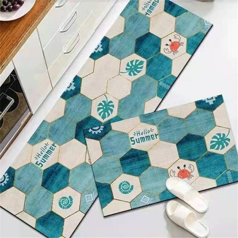 Kitchen Rug Nordic Style Anti-slip Easy to Clean Bathroom Living Room Home Decor 21 Styles Door Mat Printed Rugs