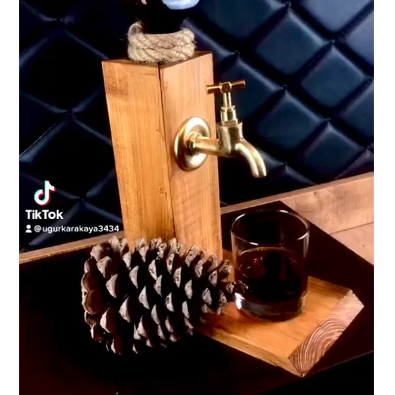 Wooden Mid-Century Drinking Barrel Statue European Mascot Home Bar Coffee Decor Decorative 100% Handmade