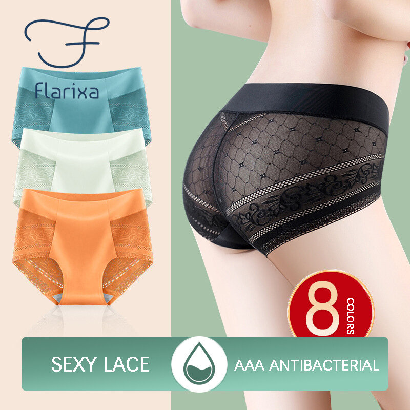 Flarixa ไม่มีรอยต่อผู้หญิงกางเกงสบาย Plus ขนาดเซ็กซี่โปร่งใสชุดชั้นในลูกไม้ชุดชั้นใน Breathable หญิง