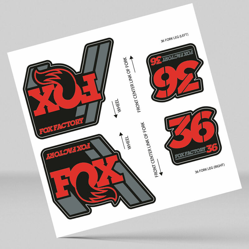 Autocollants adhésifs en vinyle pour fourchette FOX 36, 2018, rouge, gris, noir, usine