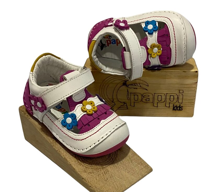 Pappikids-zapatos ortopédicos de cuero para niñas, calzado de primeros pasos, modelo (0151)
