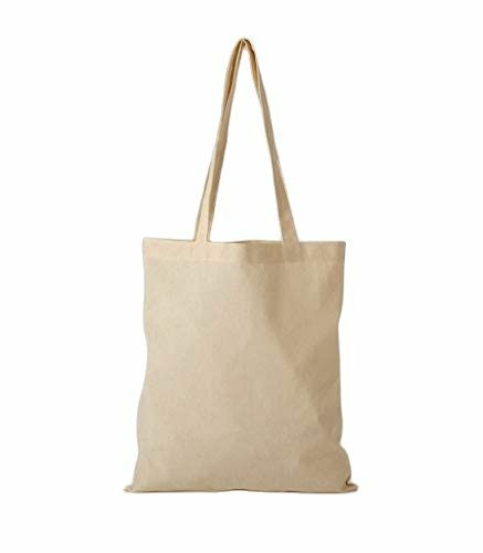 Bolso de mano con asa larga, bolsa de compras de algodón sin estampado, color crema, blanco y negro, informal, a la moda