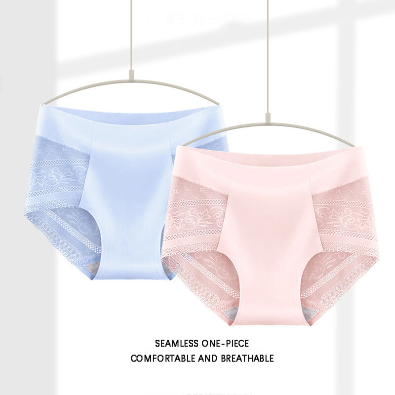 Flarixa Seamless Women's Panties Briefs Comfortable Plus Size Sexy Transparent Lingerie Lace Hollow Underwear Breathable Female