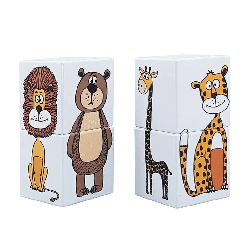 KUPSS Magnetic Block Puzzle Animals (8 animals puzzle , 4 blocks)