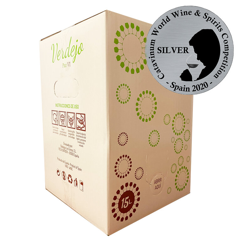 Bag in Box verdejo 15 litro di vino bianco Verdejo secco fruttato Contenitore di vino bianco Verdejo pace VI