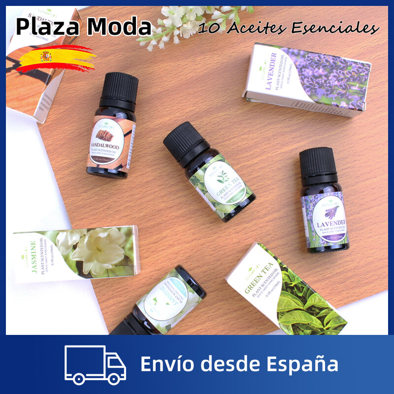 Aceites Esenciales para Humificador Aromaterapias 10ml Esencias Aromaticas para Vaporizador Difusor Aceite Esencial Envío Plaza