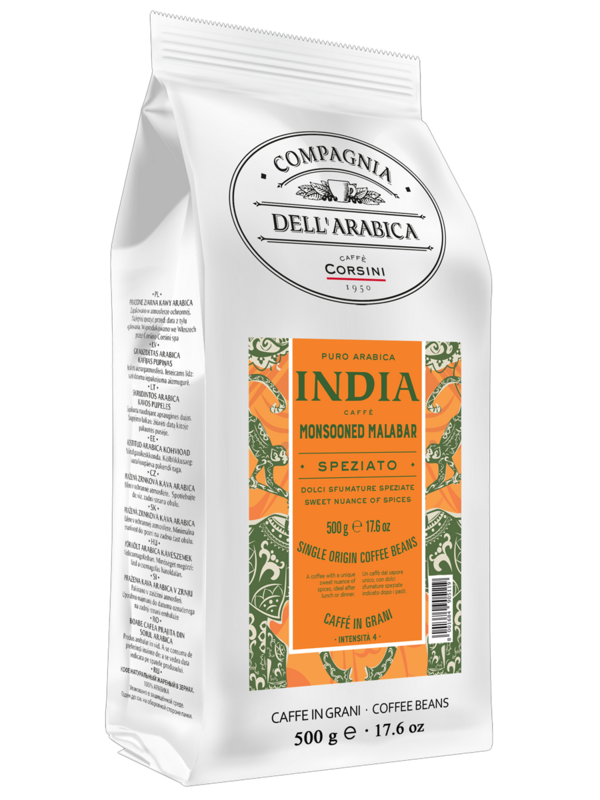 Grains de café Compagnia dell'arabica Inde Monsooned Malabar del arabica Inde 500g