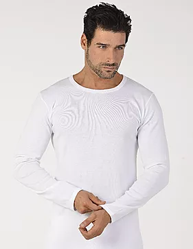 Мужская нательная рубашка с длинным рукавом, 100% хлопок, натуральная мягкая и прочная ткань, впитывает пот