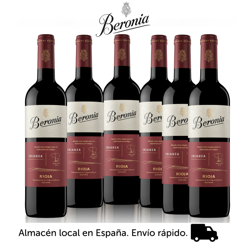 Beronia Crianza-vino rosso-DO Ca Rioja-scatola da 6 bottiglie da 750 ml-spedizioni dalla spagna, vino rosso-rosso