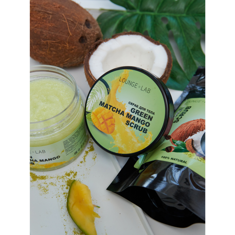 Złuszczający cukru peeling do ciała "zielony mecz z pikantnym mango", 300 ml salon laboratorium