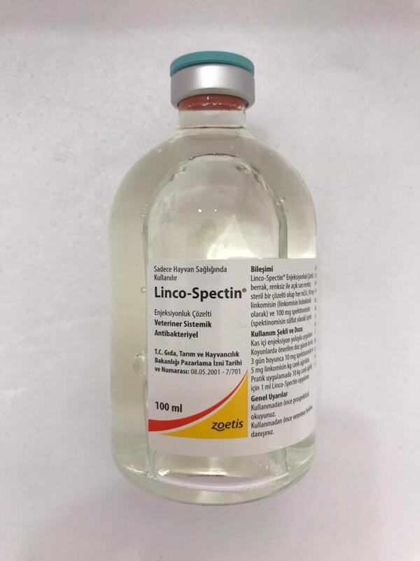 Zéotis linco-spectine 50 mg de lincomycine et 100 mg de spectinomycine.  Santé pour les moutons, les chèvres, les bovins, les porcs, les chats, les  chiens toutes les volailles / Bain et Douche