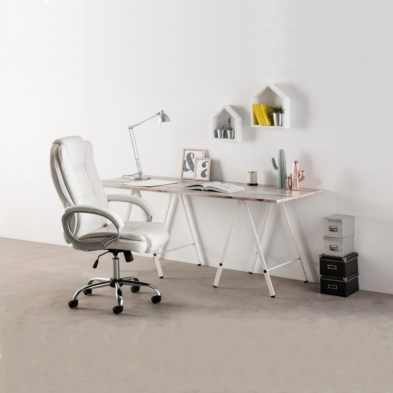 Chaise de bureau haute et inclinable, peau synthétique