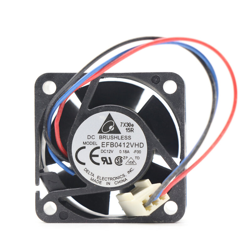 دلتا EFB0412VHD التبريد مروحة 3 دبابيس 40 مللي متر X 40 مللي متر X 20 مللي متر DC 12V مروحة دون ريش رولمان بلي يسرعة عالية التبريد مروحة