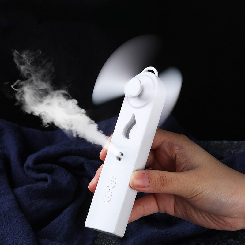 Nano Mist Facial Sprayer Portable Mini Fan Humidifier Handheld USB Rechargeable Nebulizer Face Steamer Moisturizing Beauty