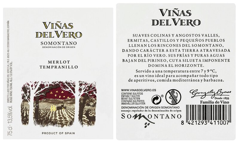 Rosé Vero reben-rosé wein-TUN Somontano-box von 6 750 ml flaschen-sendungen aus Spanien-wein-rosa