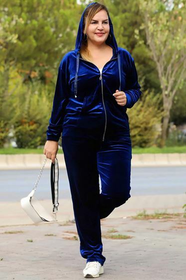 De Hazel Shi-chándal de terciopelo con capucha para mujer, azul marino, negro, Burdeos, de talla grande, moda en invierno, cálido y cómodo, hecho de alta calidad
