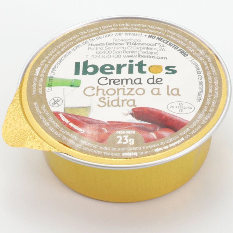 IBERITOS - Bandejas de 18 Crema de Chorizo a la Sidra 23g - BANDEJA 18x23g CHORIZO