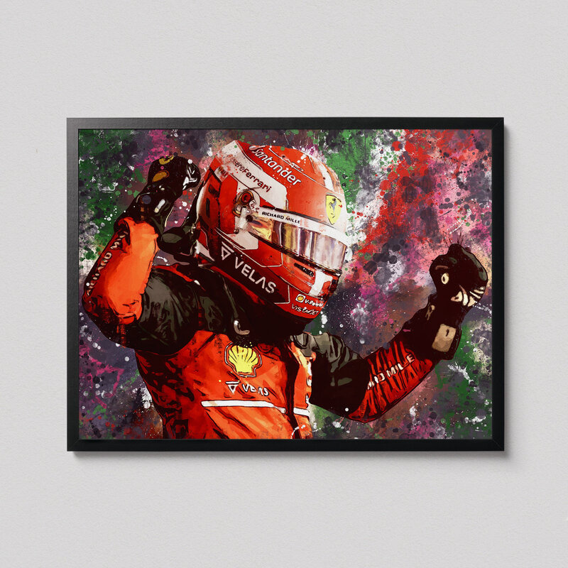 2022 Charles Leclerc F1 formuła plakat na płótnie wygrywa bahrajn Grand Prix malarstwo obrazy do dekoracji wnętrz na plakat do salonu drukuj