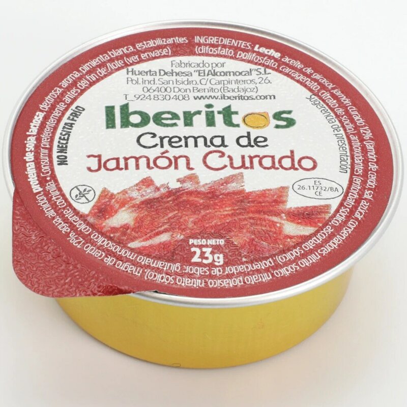 IBERITOS-Bandeja18x23g delle zuppa crema Ham che cura di origine Spagna