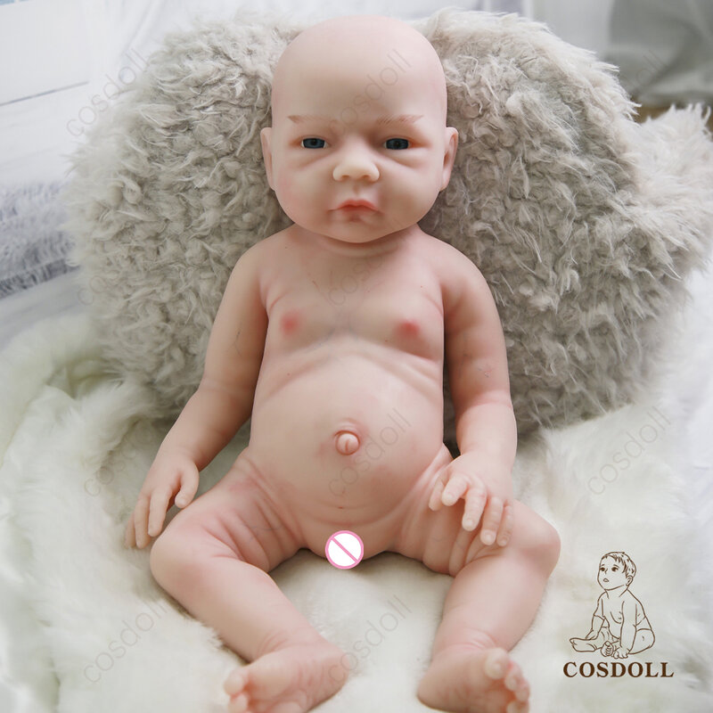 Boneka Bayi Terlahir Kembali 47CM Boneka Balita 3KG Boneka Bayi Menggemaskan Silikon Seluruh Tubuh Boneka Sangat Lembut Mainan Mandi Bonecas Hadiah Natal #13