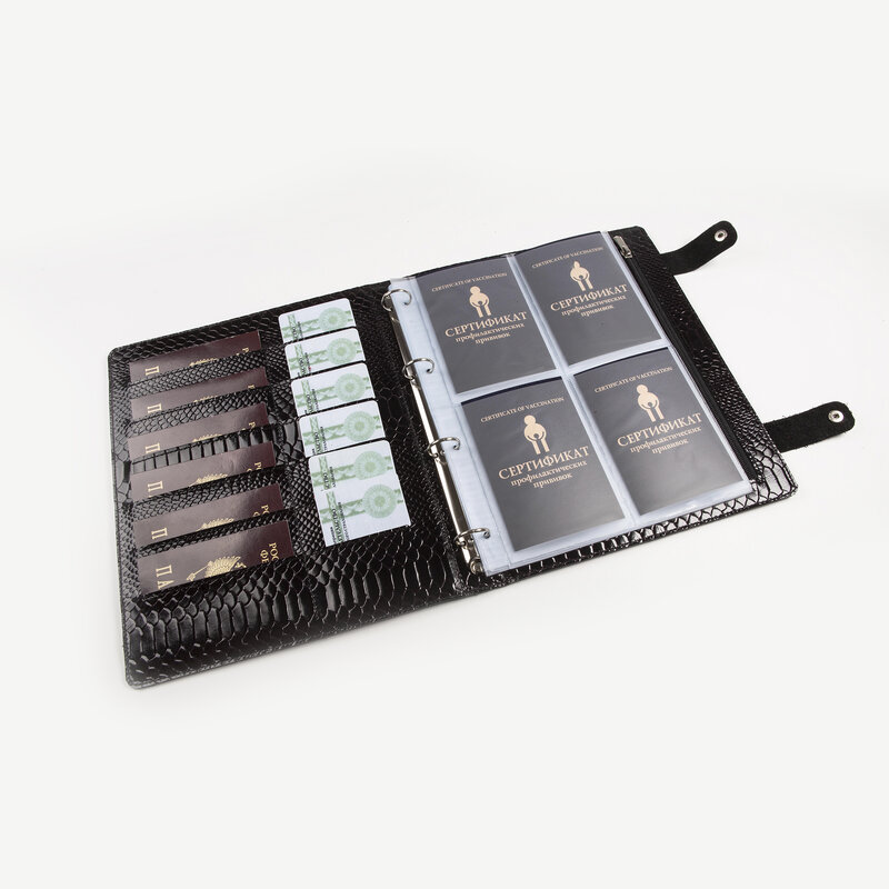 Family Organizer for documents on rings "ring folder" cashalots/folder made of genuine leather, A4 format